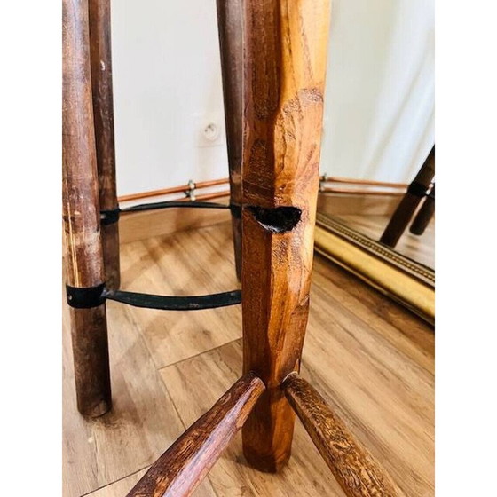 Image 1 of Paire de tabourets hauts vintage dépareillés