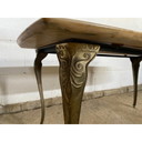 Table basse vintage en marbre et laiton, 1950