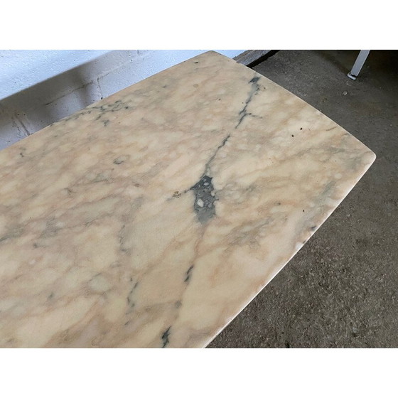 Image 1 of Table basse vintage en marbre et laiton, 1950