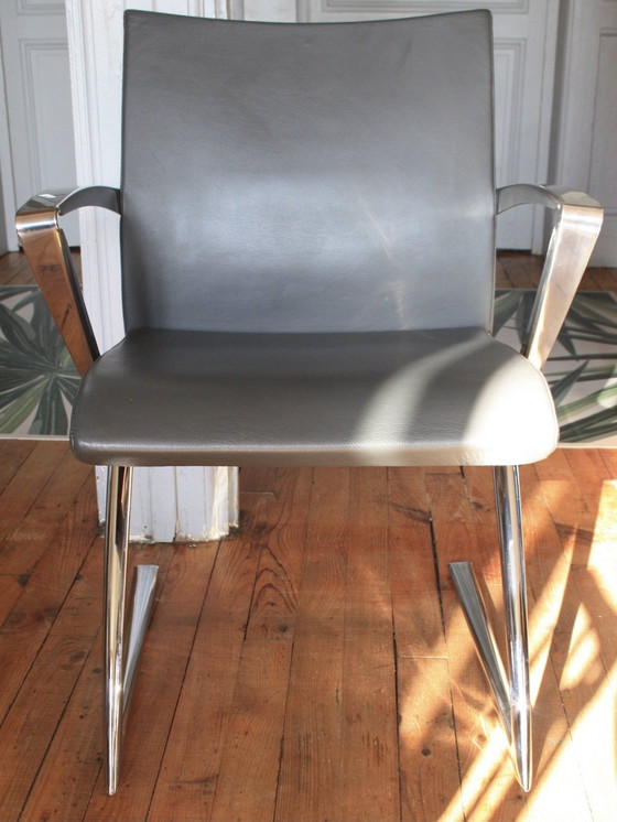 Image 1 of Fauteuil De Bureau Talin Cuir Gris