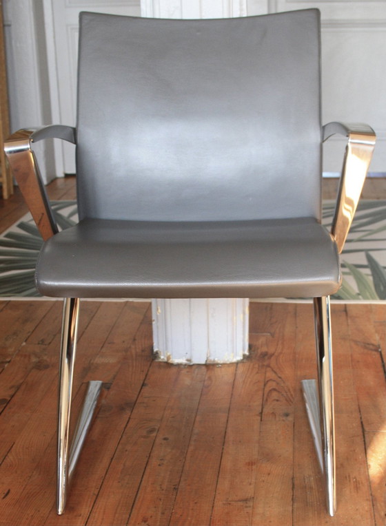 Image 1 of Fauteuil De Bureau Talin Cuir Gris