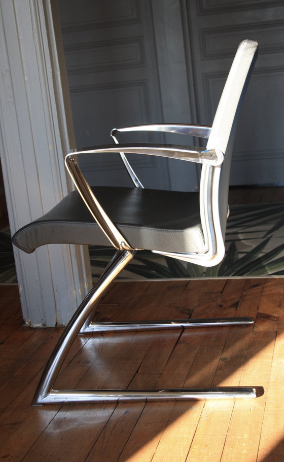 Image 1 of Fauteuil De Bureau Talin Cuir Gris