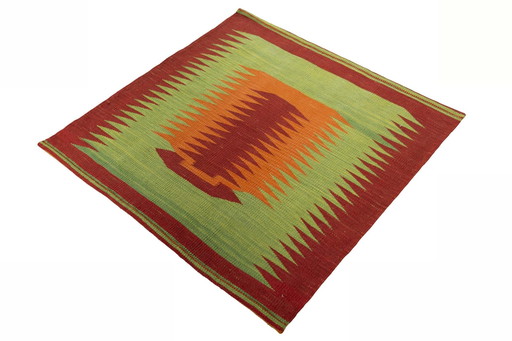 Kilim en laine tissé à la main par un designer - 99 X 97 cm