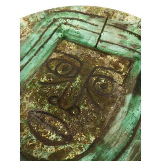 Image 1 of Décoration murale vintage en faïence faite à la main par Zsuzsanna Karacsonyi, Turque 1970