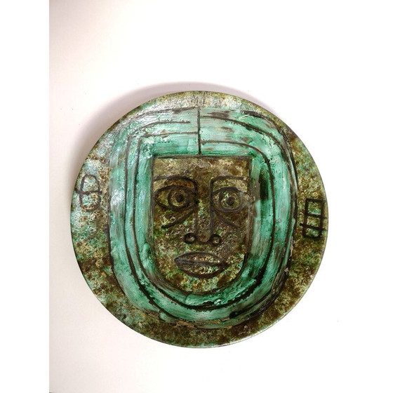 Image 1 of Décoration murale vintage en faïence faite à la main par Zsuzsanna Karacsonyi, Turque 1970