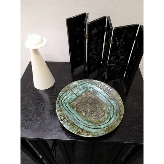 Image 1 of Décoration murale vintage en faïence faite à la main par Zsuzsanna Karacsonyi, Turque 1970