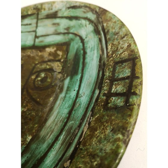 Image 1 of Décoration murale vintage en faïence faite à la main par Zsuzsanna Karacsonyi, Turque 1970