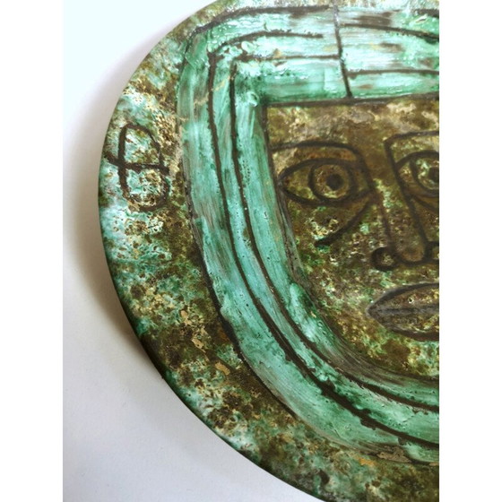 Image 1 of Décoration murale vintage en faïence faite à la main par Zsuzsanna Karacsonyi, Turque 1970