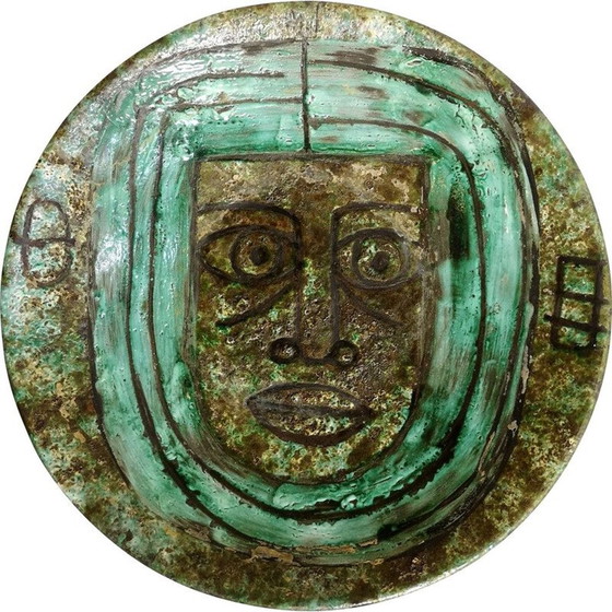 Image 1 of Décoration murale vintage en faïence faite à la main par Zsuzsanna Karacsonyi, Turque 1970