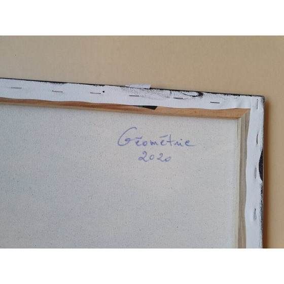 Image 1 of Peinture acrylique vintage "Géométrie" Jocelyne Hoffelt, 2020