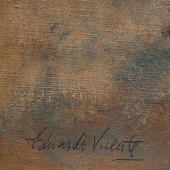 Image 1 of Grande huile sur toile vintage d'Eduardo Vicente