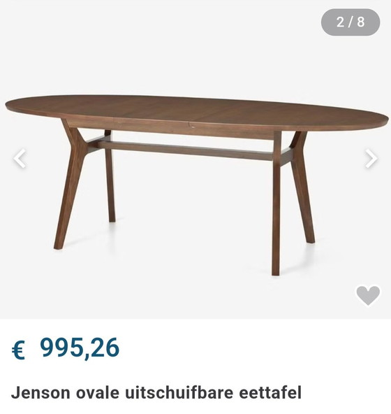 Image 1 of Table de salle à manger extensible en chêne ovale