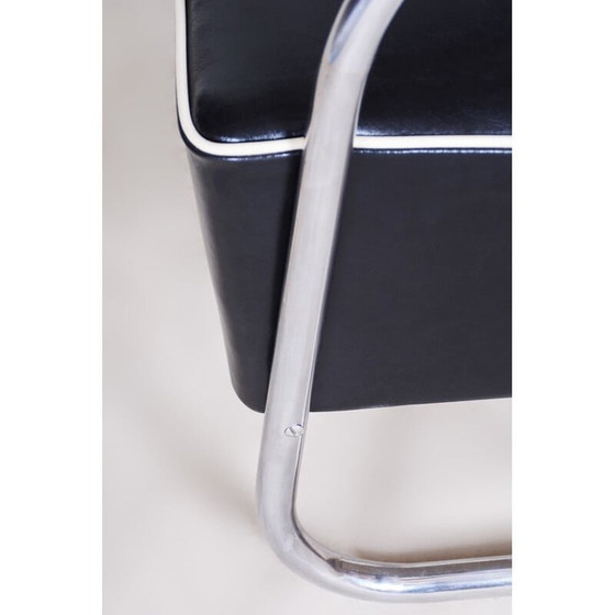 Image 1 of Paire de fauteuils vintage en cuir noir de Mucke-Melder, 1930