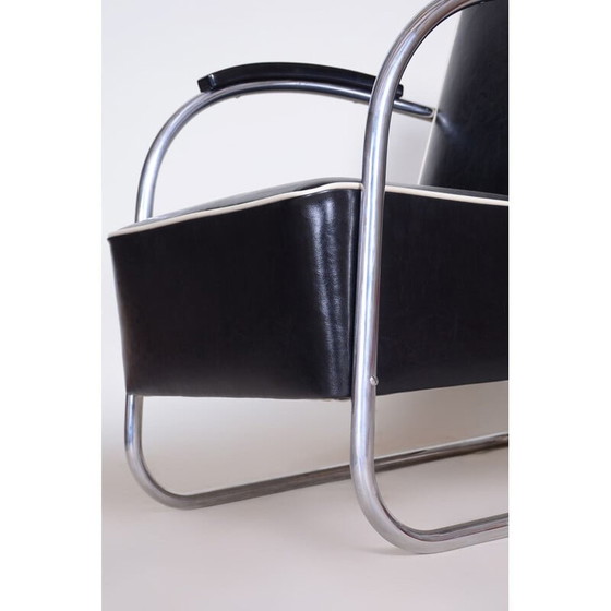 Image 1 of Paire de fauteuils vintage en cuir noir de Mucke-Melder, 1930