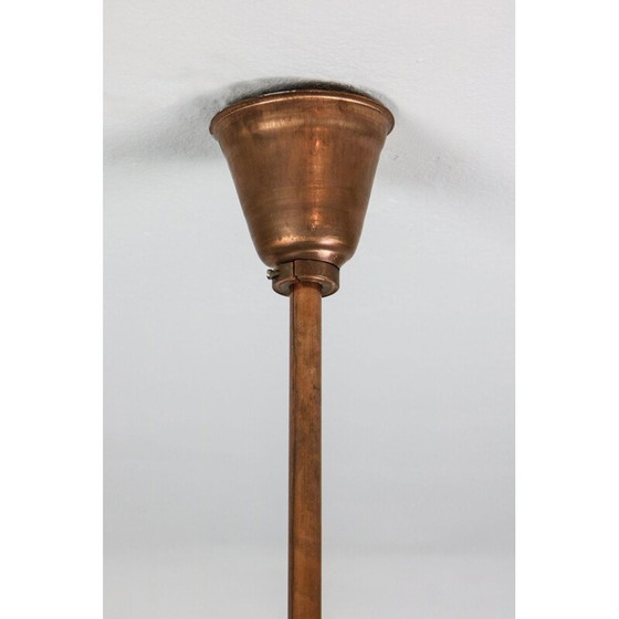 Image 1 of Lampe suspendue vintage en émail industriel noir par Emo, 1960