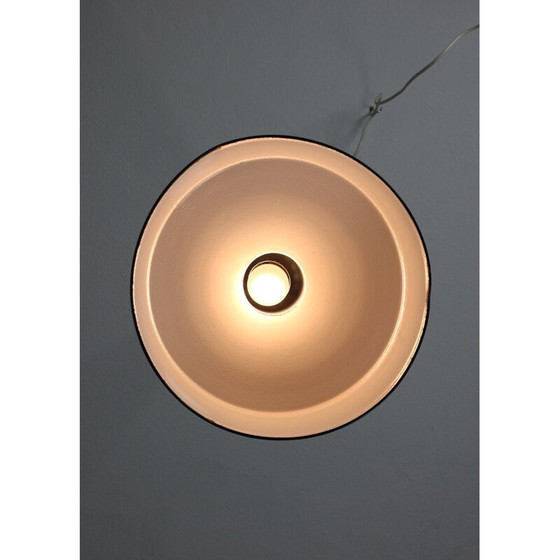 Image 1 of Lampe suspendue vintage en émail industriel noir par Emo, 1960
