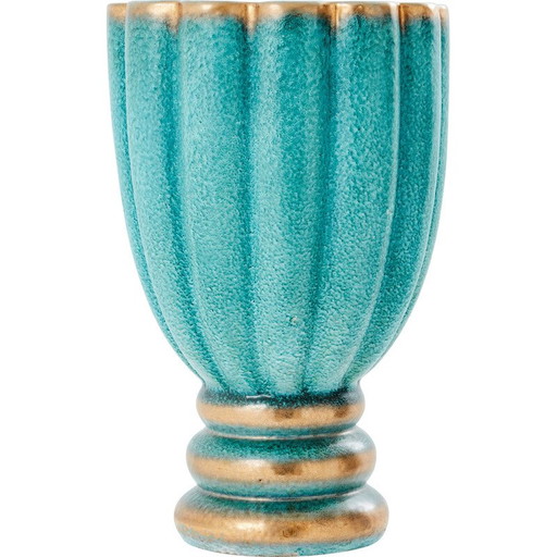 Vase vintage en céramique vert-bleu de Gabriele Bicchioni, Italie 1930