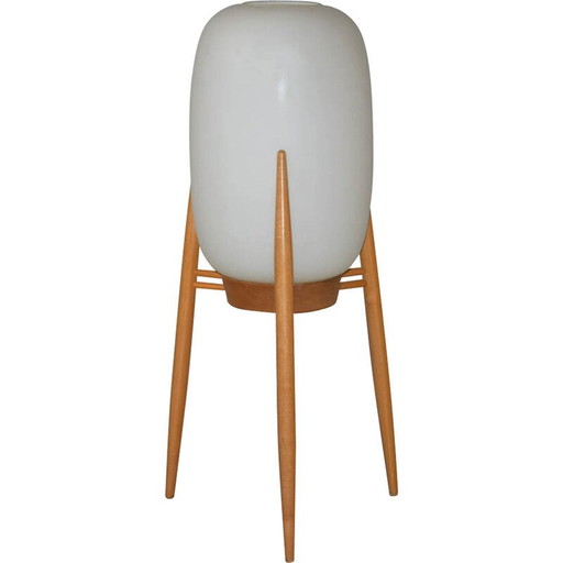 Lampadaire vintage No. 4159 en bois et verre par Úluv, Tchécoslovaquie 1960