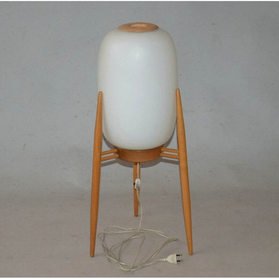 Image 1 of Lampadaire vintage No. 4159 en bois et verre par Úluv, Tchécoslovaquie 1960