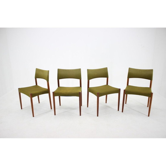 Image 1 of Ensemble de 4 chaises de salle à manger vintage en teck par Ejner Larsen et Aksel Bender-Madsen, 1960