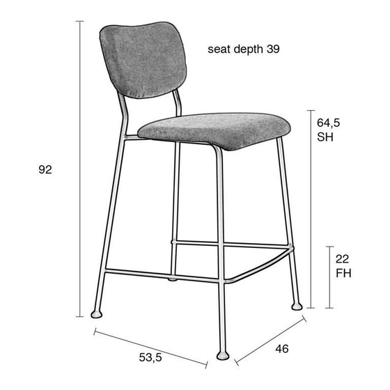 Image 1 of 2X Tabouret de bar Benson Zuiver