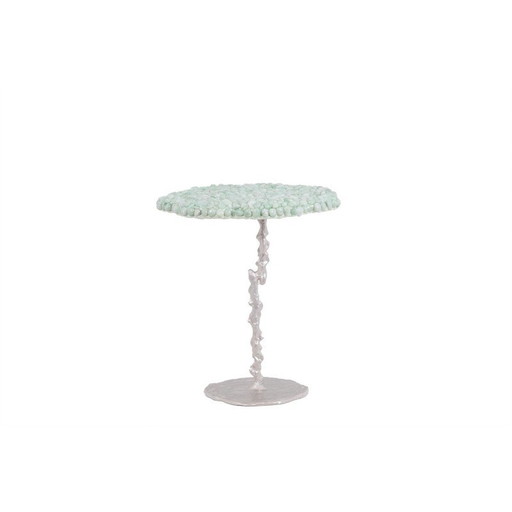 Guéridon vintage en amazonite et pierre semi-précieuse, France