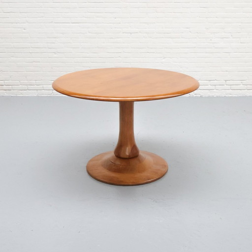 Table de salle à manger ronde en chêne '60S