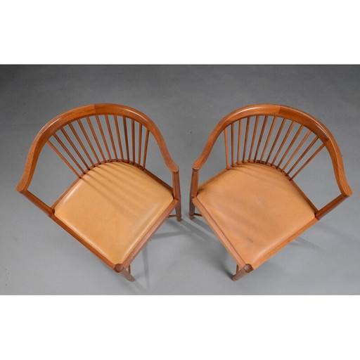 Ensemble de 2 chaises King of Diamonds en acajou par Børge Mogensen pour Søborg Møbelfabrik - années 1940