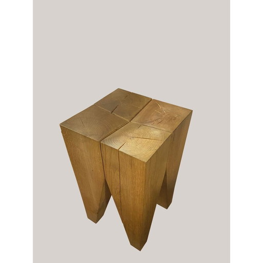 Tabouret molaire vintage en bois brut par Philipp Mainzer, 1996