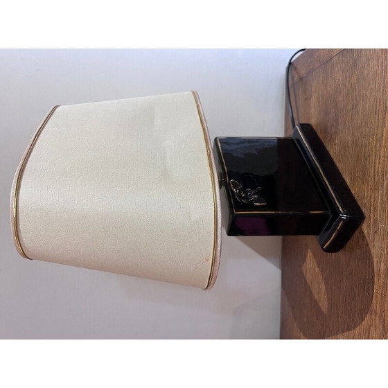 Image 1 of Lampe vintage en céramique et tissu, 1980