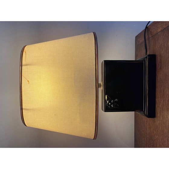Image 1 of Lampe vintage en céramique et tissu, 1980