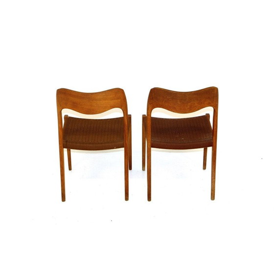 Image 1 of Paire de chaises en teck vintage par Niels O Moller pour Jl Moller, 1960