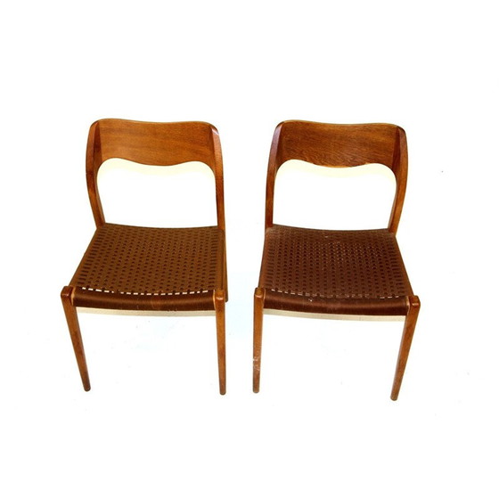 Image 1 of Paire de chaises en teck vintage par Niels O Moller pour Jl Moller, 1960