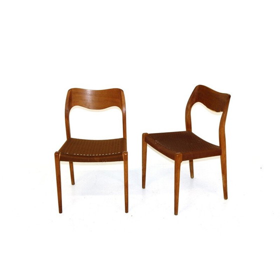Image 1 of Paire de chaises en teck vintage par Niels O Moller pour Jl Moller, 1960