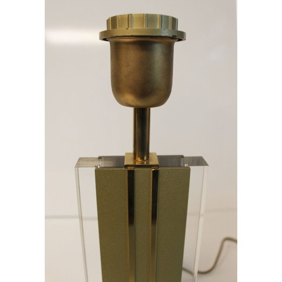 Image 1 of Lampe vintage en lucite et laiton par Belgochrom, 1970