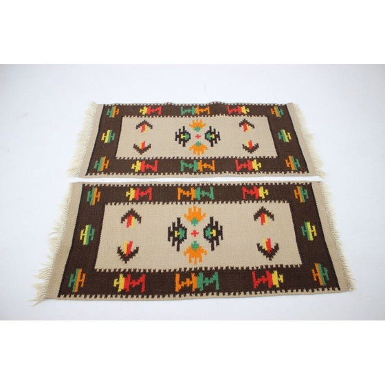Image 1 of Paire de tapis en laine Kilim 1960