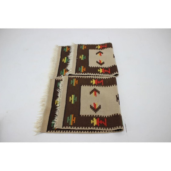 Image 1 of Paire de tapis en laine Kilim 1960