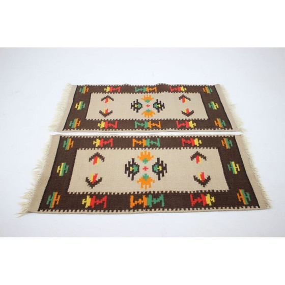 Image 1 of Paire de tapis en laine Kilim 1960