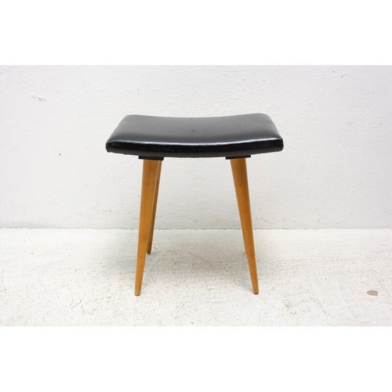 Image 1 of Tabouret vintage en hêtre pour Západoslovenské nábytkárské závody, Tchécoslovaquie 1970