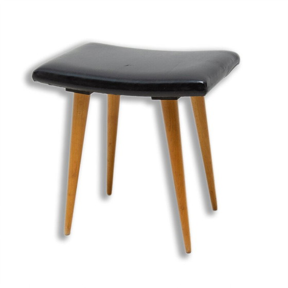 Image 1 of Tabouret vintage en hêtre pour Západoslovenské nábytkárské závody, Tchécoslovaquie 1970