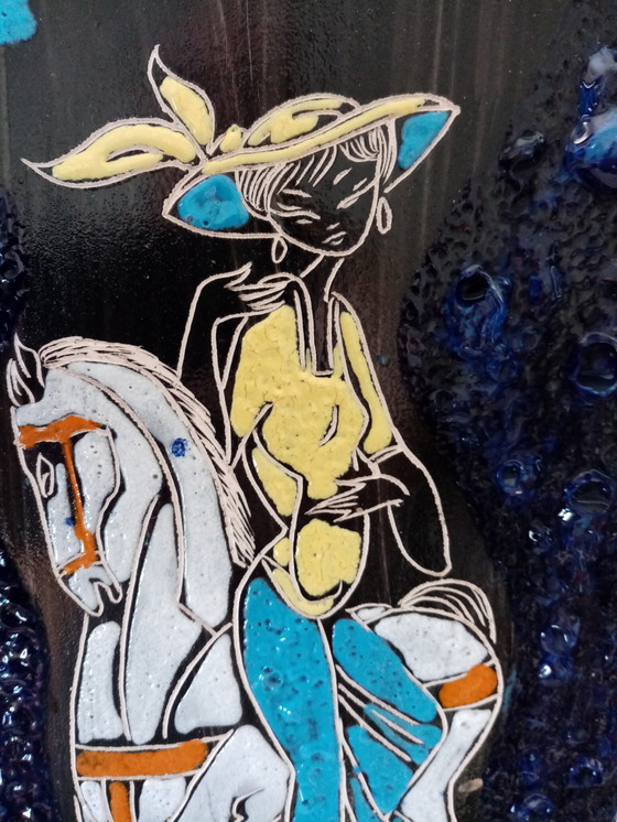 Image 1 of Grande Plaque Murale En Céramique Italienne/San Marino 60S