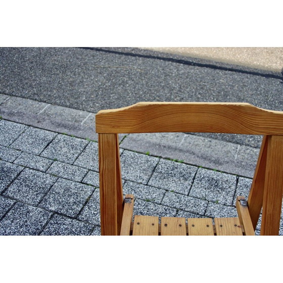 Image 1 of Chaise pliante vintage Trieste en pin par Aldo Jacober