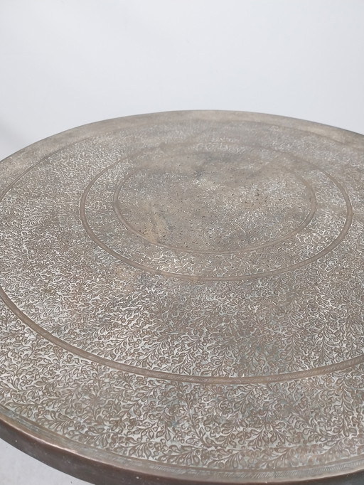 1 X Table basse ronde en forme d'araignée avec plateau en cuivre 85Cm