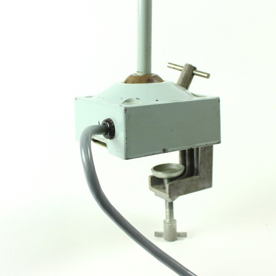Image 1 of Lampe de table vintage industrielle grise, République tchèque 1960