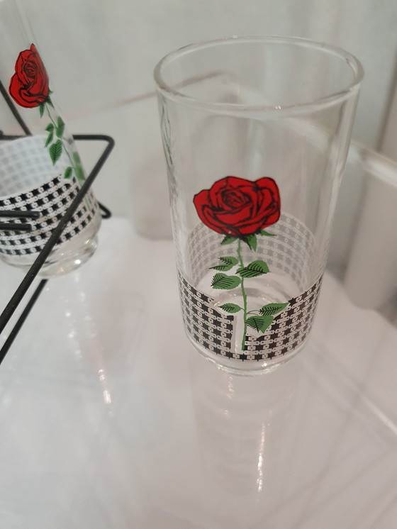 Image 1 of 6 Verres Avec Support Mid Century 60Ers