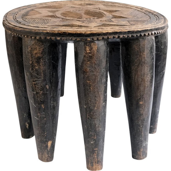 Image 1 of Tabouret vintage en bois sculpté à la main, Nigeria 1950