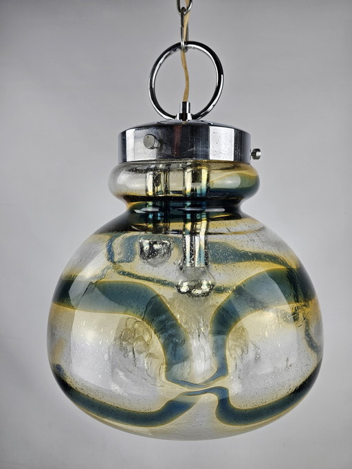 Lampe pendante italienne en verre