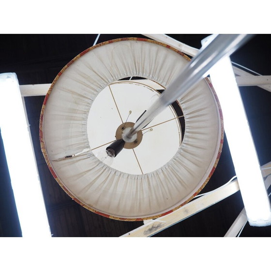 Image 1 of Lampadaire shadelamp vintage en tissu fleuri, 1970