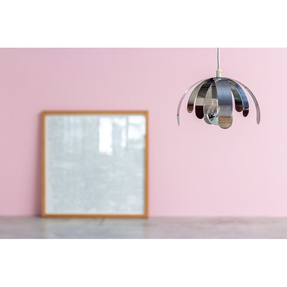 Image 1 of Suspension vintage en acier inoxydable, France 1970