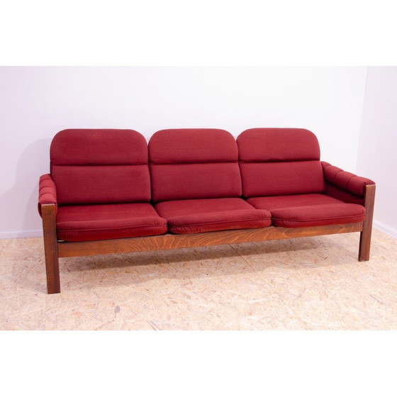 Image 1 of Canapé vintage 3 places en bois de hêtre, 1970